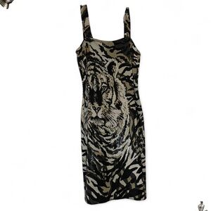 Vintage St. John evening tiger metallic sequin sparkle dress